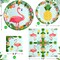 Flamingo Party Supplies Paper Plates and Napkins Set Pineapple (Multicolor)